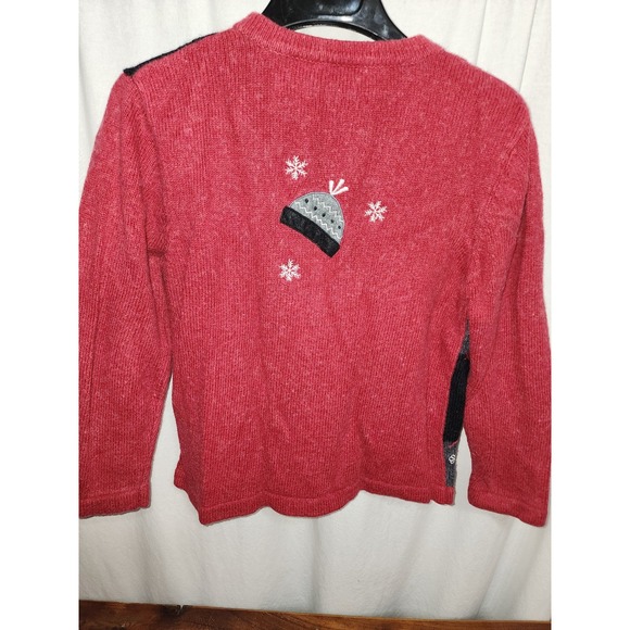 Croft &‎ Barrow Petite Medium Zipper Sweater Cardigan Christmas winter - Picture 5 of 5